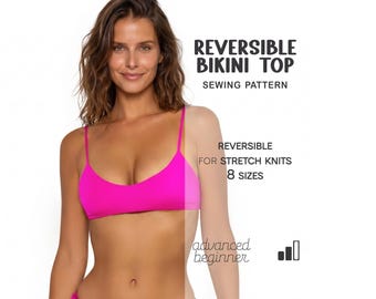 Swimsuit Bikini Top Sewing Pattern, Plus Size Womens Patterns, Size XS - 4XL, Digital PDF Patterns, Instant Download
