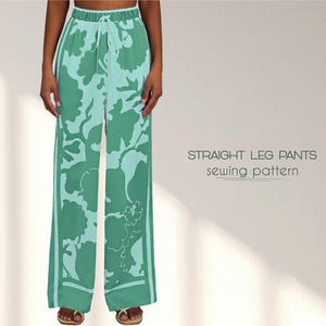 Pants Pattern, Wide Leg Pants, Trousers Pattern, Digital Sewing Patterns, XS - 4XL, Straight Leg PDF Sewing Pattern With Instant Download