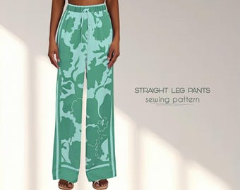 Pants Pattern, Wide Leg Pants, Trousers Pattern, Digital