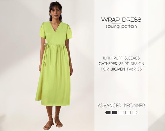 Linen Dress With Pockets Pattern, Wrap Dress Pattern, Midi Dress Sewing  Pattern, Country Dress Pattern, Plus Size Loose Dress Pattern - Etsy