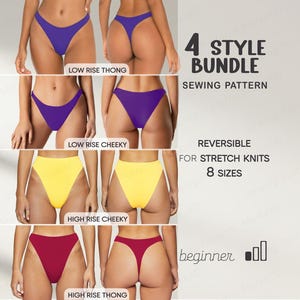Swimsuit Sewing Pattern Digital Patterns Womens String Bikini XS - 4XL, PDF Plus Size Bikini Bundle Pattern, Instant Download