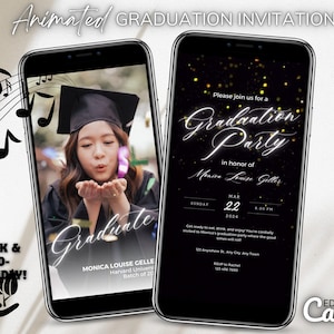 Graduation Save the Date Template for Texting Save the Date Text message Canva Template Animated Save the Date Graduation Party Template