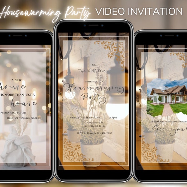 Housewarming Invitation House warming Invite Video Invitation Digital Mobile Invitation Template Elegant Housewarming Moving In Invitation