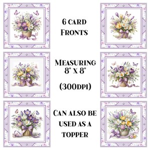 Afdrukbare kaartfronten, kaarttoppers, De dans van de krokus, kaarten maken, digitale downloads