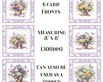 Printable Card Fronts, Card Toppers, The Dance of the Crocus, Card-Making, Digital Downloads