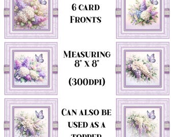Printable Card Fronts, Butterfly Dreams, Card Toppers, Card-Making, Digital Downloads