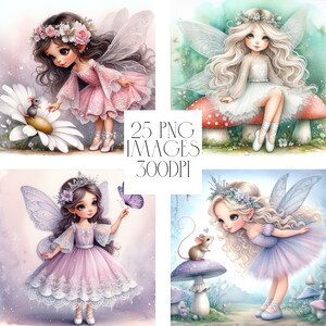 Fairy Clipart, Digital Downloads, Clipart, Watercolour, Papercraft, Fairies, 25PNG, Fantasy Clipart,  Fantasy Fairies, Fairy Images