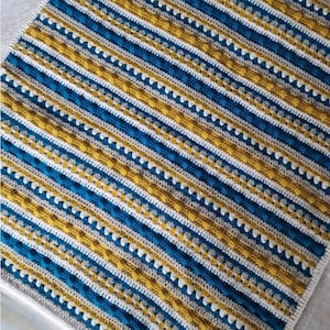 Granny Bobble Stripe Blanket PDF Crochet Pattern, Instant Download, Crochet Blanket Pattern