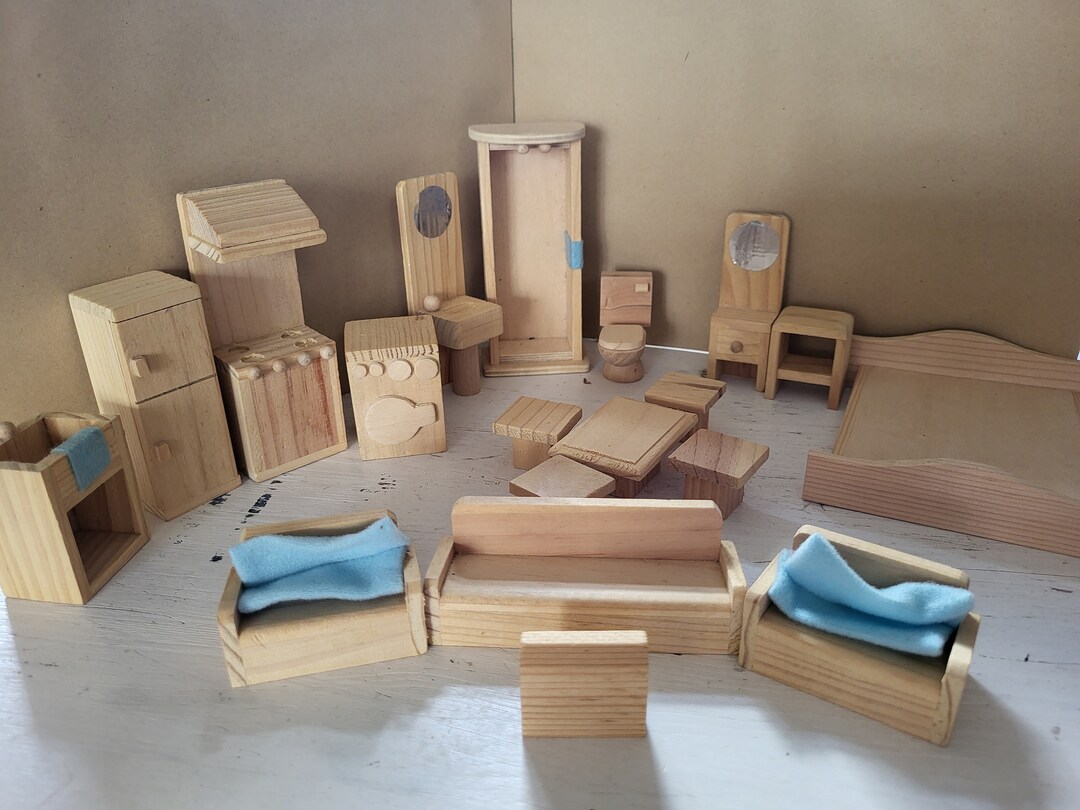 Children's Starter Set of Dolls House Furniture Kitchen Etsy UK