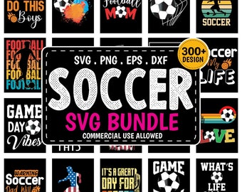Soccer SVG Bundle: 300+ Designs, Mom Life, Cut Files (Digital Download)