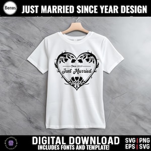 Conjunto de camisetas SVG del 15.º aniversario de recién casados 2010: diseño de camisetas a juego para parejas de marido y mujer