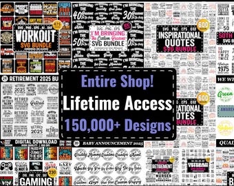 Lot méga SVG : plus de 150 000 modèles de t-shirts, fichiers Cricut (téléchargement numérique)