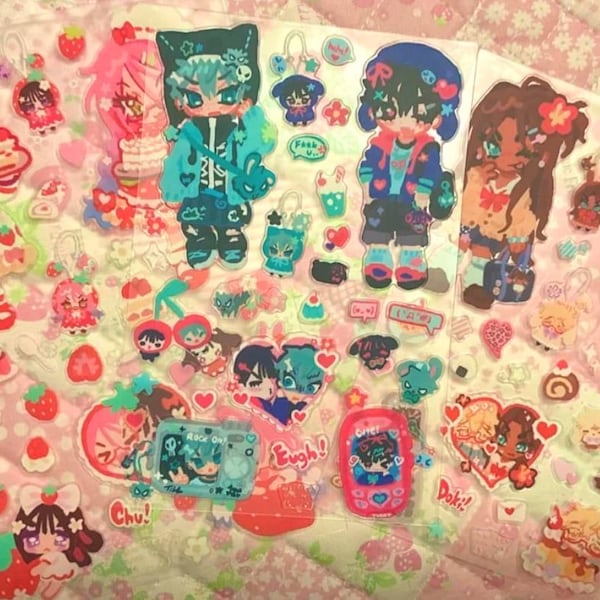 ALNST J fashion Transparent Sticker sheets
