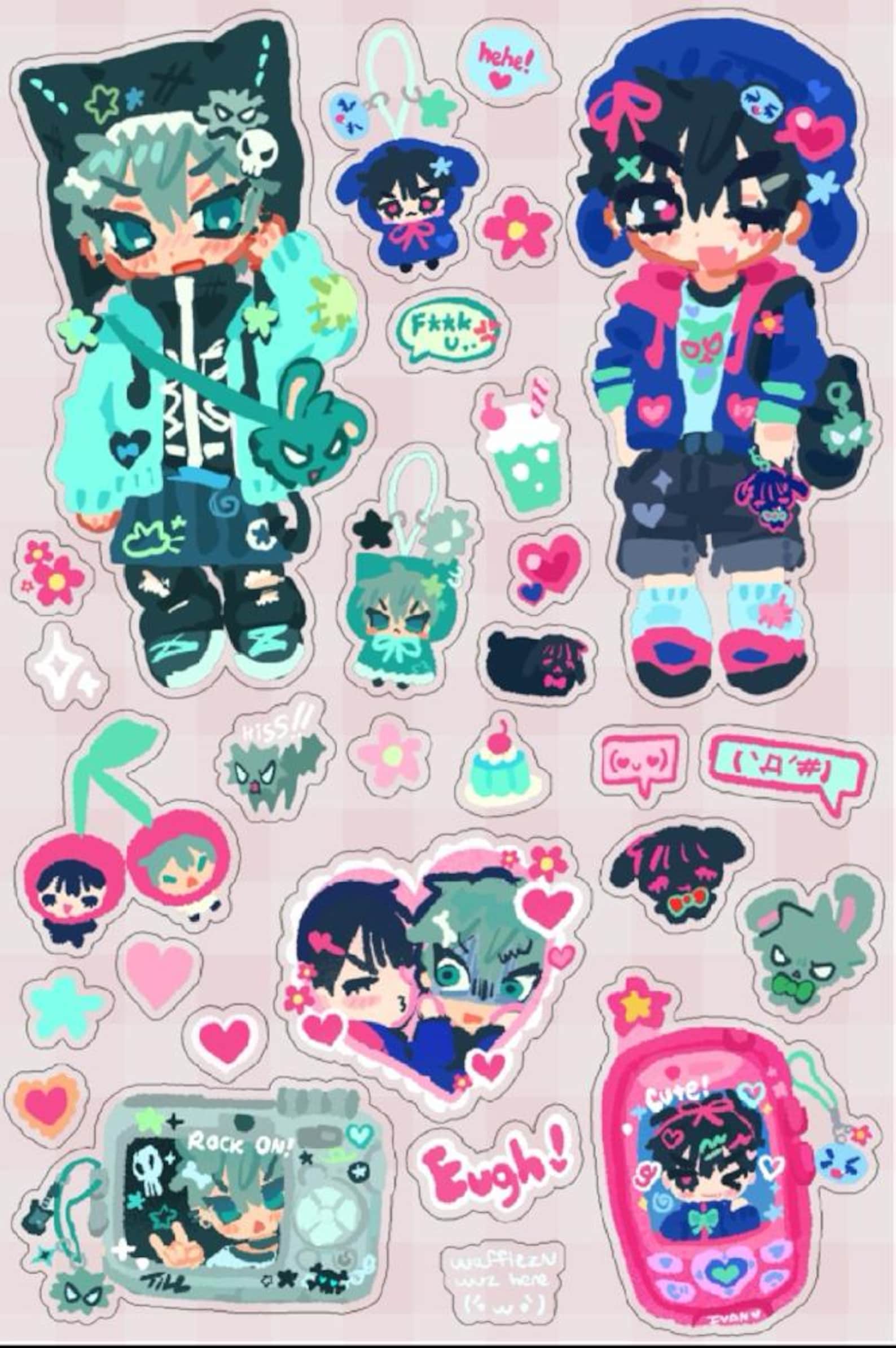 ALNST J Fashion Transparent Sticker Sheets - Etsy