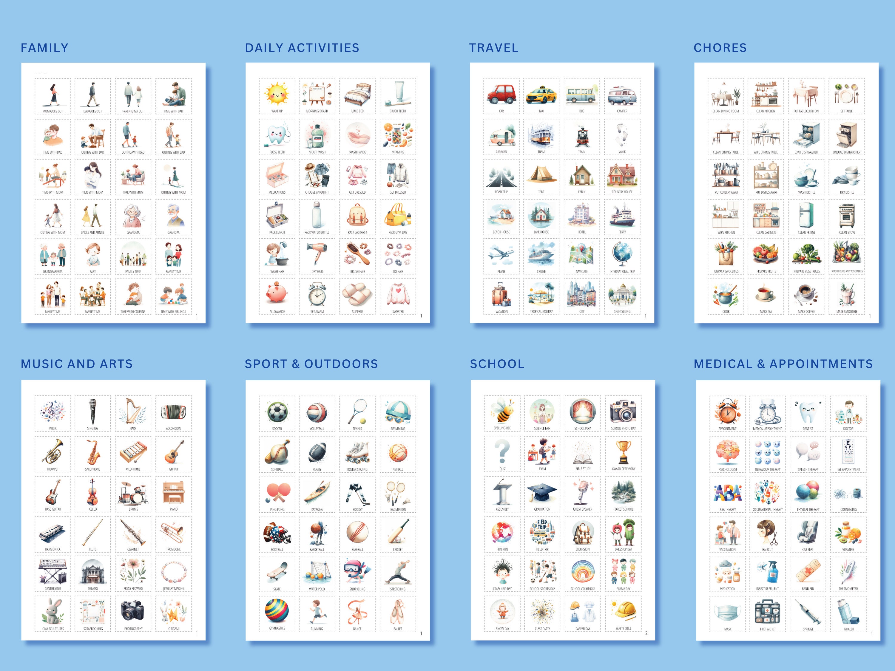 Visual Schedule for Kids, Toddlers, Preschool, School | Editable Daily ...