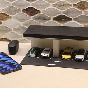 164 Desktop Car Garage Display for 4 cars |  Mini GT Cars | Perfect Gift Idea for Car Lovers | Stylish Car gift