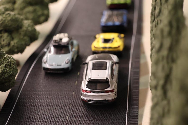 1:64 Scale Road Tile Set, Modular 3D Printed Streets for Diecast Cars ...