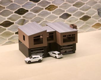 1/64 Scale Car Display: 3D Printed Modern Garage Diorama