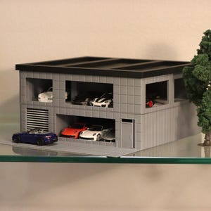 164 Scale Two-Story Dealership 3D Printed Garage, Diecast Car Display Diorama, Toy Car Garage, Collector Gift, Model Car Display