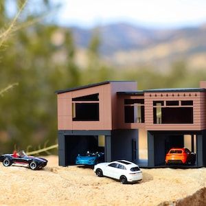 164 Scale Diorama House, Car Display for 164 Cars | Car and Garage Dioramas 164 | Handcrafted Detail | Gifts for Car Lovers