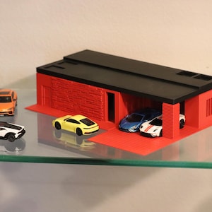 164 Scale Red and Black Desert House Display Vibrant 3D Printed House for Diecast Car Collection