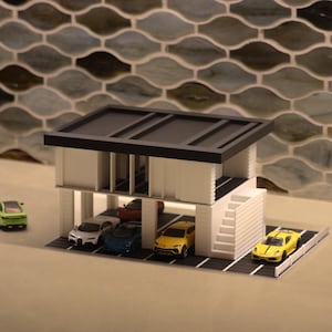 1:64 Scale Mansion Diorama House for Toy cars, Mini GT | 3D Printed Car Garage Display | 164 Display, Gift for Car Lovers and Diorama