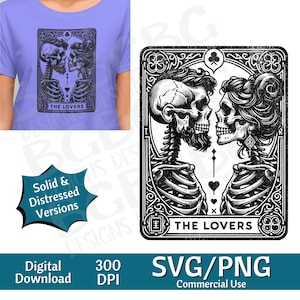 The Lovers Tarot Card SVG PNG , Funny, Spiritual, Sublimation Design, Celestial, Sarcastic, Download, Tarot Card Svg, Laser engraving