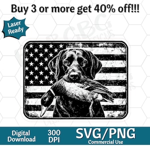 Black Lab Hunting Dog SVG PNG, American Flag Silhouette, hat patch (Digital Download)