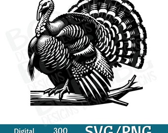 Wild Turkey on Roost, Turkije silhouet, Thanksgiving, svg, png, vectorafbeelding, lasergraveur, cnc, illustraties, Oost-Turkije