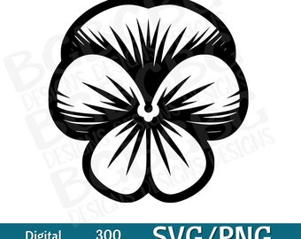 Pansy Flower SVG PNG, Cricut, Silhouette, Cameo, Instant Download, vector graphic, laser engraver, cnc, Clip art, cutting boards