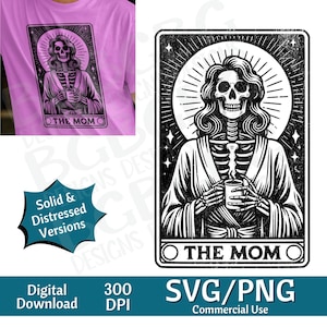 La Mamá Tarot Card SVG PNG , Divertido, Espiritual, Diseño de Sublimación, Celestial, Sarcástico, Descargar, Tarot Card Svg, Grabado láser