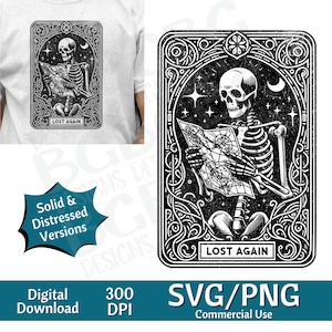 Lost Again Tarot Card SVG PNG , Divertido, Espiritual, Diseño de Sublimación, Celestial, Sarcástico, Descargar, Tarot Card Svg, Grabado láser