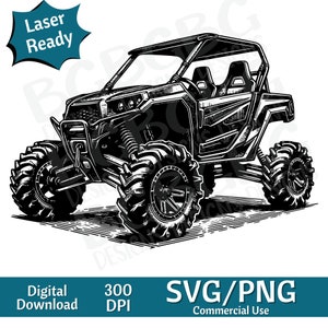 Side by Side Lifted SVG PNG, UTV, Quad, vector graphic, laser engraver, Clip art, laser ready, cutting boards,  Personalized Gifts
