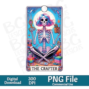 The Crafter Tarot Card PNG , Funny, Spiritual, Sublimation Design, Celestial, Sarcastic, Download, Tarot Card, Laser engraving