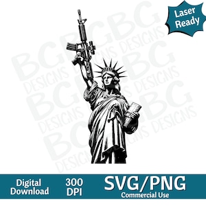 Estátua tática da liberdade SVG PNG, gráfico vetorial, gravador a laser, cnc, clip art, pronto para laser, tábuas de corte, presentes personalizados