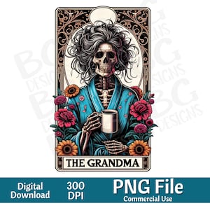 La Carta del Tarot de la Abuela SVG PNG , Divertido, Espiritual, Diseño de Sublimación, Celestial, Sarcástico, Descargar, Tarot Card Svg, Grabado láser