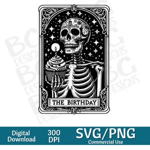 Carta del tarot de cumpleaños SVG PNG, divertida, espiritual, diseño de sublimación, celestial, sarcástica, descarga, carta del tarot Svg, grabado láser