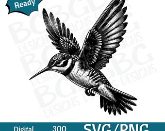 Hummingbird SVG PNG, vector graphic, laser engraver, cnc, Clip art, laser ready, cutting boards,  Personalized Gifts