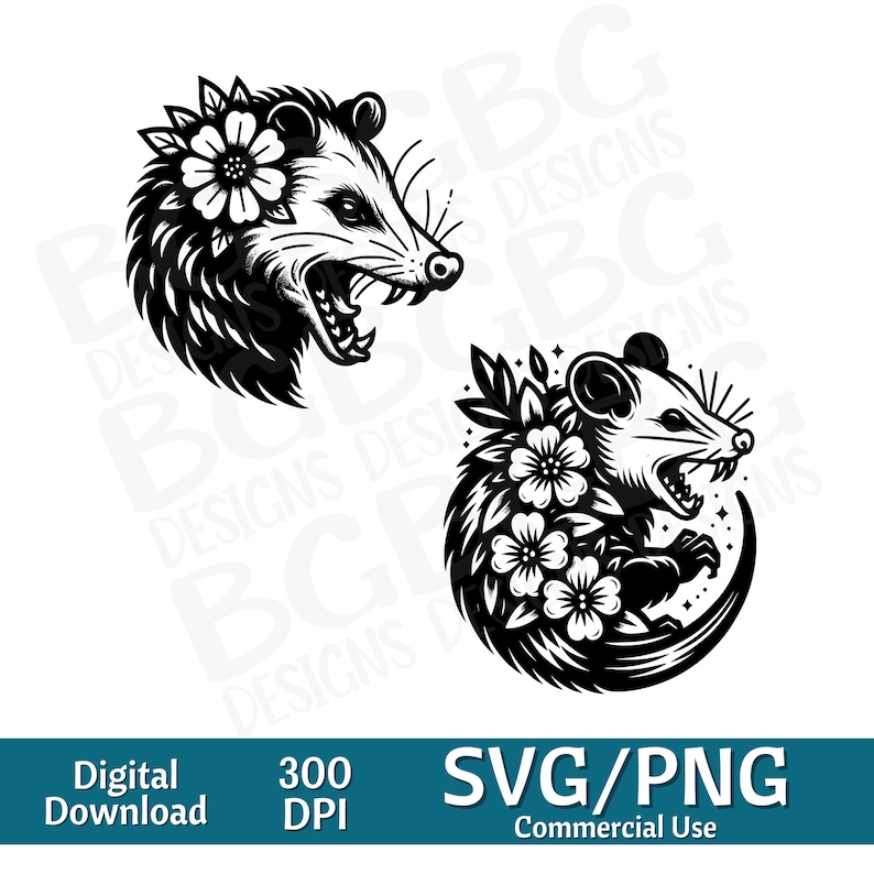 Opossum SVG Bundle, 11 Files, Opossum Head Svg, Opossum Clipart