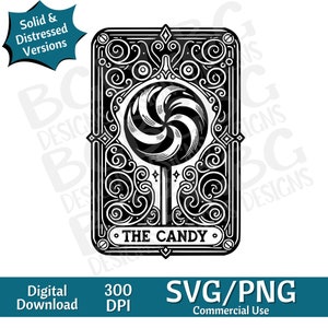 De Candy Tarot Card SVG PNG, grappig, spiritueel, sublimatie ontwerp, hemels, sarcastisch, download, Tarot Card Svg, lasergravure