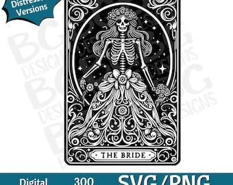 The Bride Tarot Card SVG PNG , Funny, Spiritual, Sublimation Design, Celestial, Sarcastic, Download, Tarot Card Svg, Laser engraving