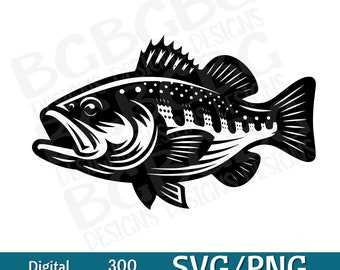 Largemouth Bass SVG, Jumping Bass SVG, Black Bass SVG, svg, png, vector graphic, laser engraver, cnc, Clip art,