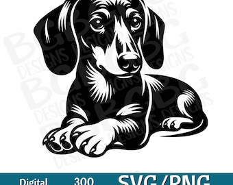 Teckel Weiner Dog svg png, fichier coupé, image vectorielle, graveur laser, cnc, clipart, téléchargement numérique