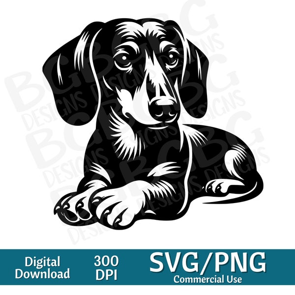 Dachshund Weiner Dog svg png, cut file, vector graphic, laser engraver, cnc, Clip art, digital download