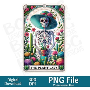The Plant Lady Card PNG , Divertido, Espiritual, Diseño de Sublimación, Celestial, Sarcástico, Descargar, Carta del Tarot, Grabado láser