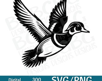 Flying Wood Duck SVG Clipart-vector Clip Art Graphics-digital Download ...