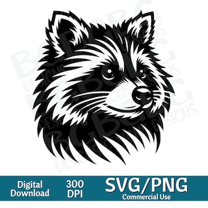 Waschbär Kopf SVG PNG, Vektorgrafik, Lasergravur, Cnc, Clip Art