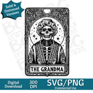 De oma Tarot Card SVG PNG, grappig, spiritueel, sublimatie ontwerp, hemels, sarcastisch, download, Tarot Card Svg, lasergravure