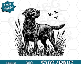 Black Lab Hunting SVG PNG, vector graphic design cut print cnc digital files Clip Art silhouette