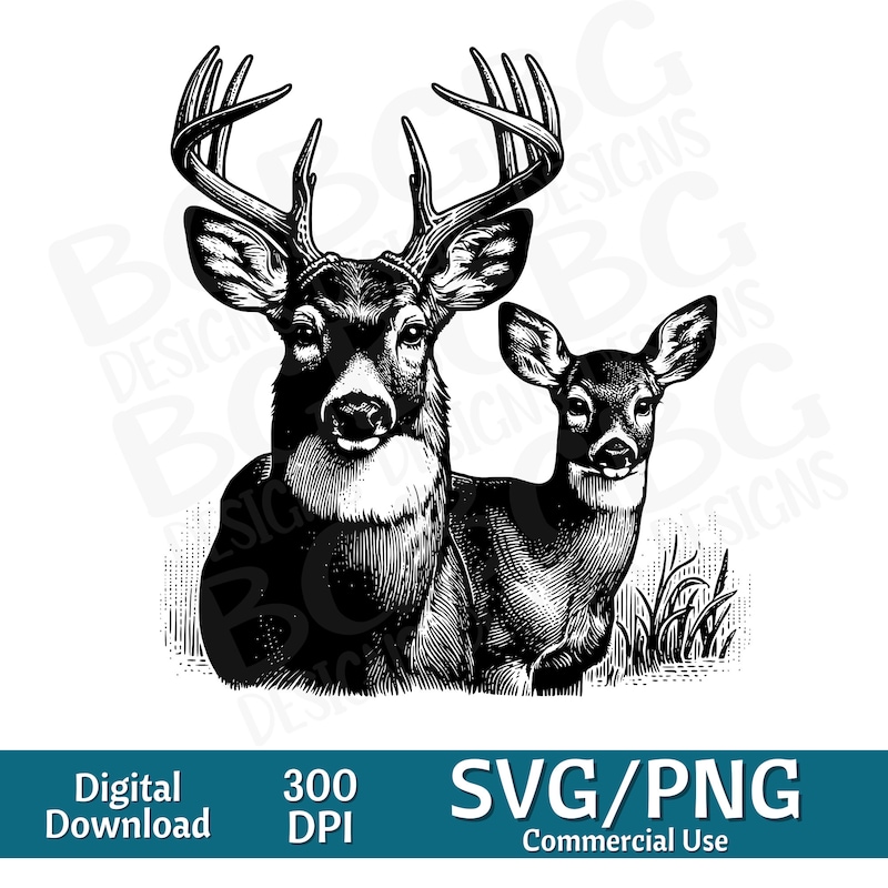 Buck Vector Clipart - Etsy UK